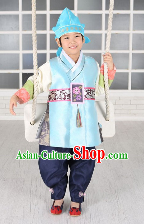 Korean Fashion National Costumes Hanbok Clothes Complete Set for Kids