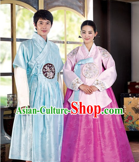 Korean Brides and Bridegrooms Wedding Dresses Complete Set for Men and Women