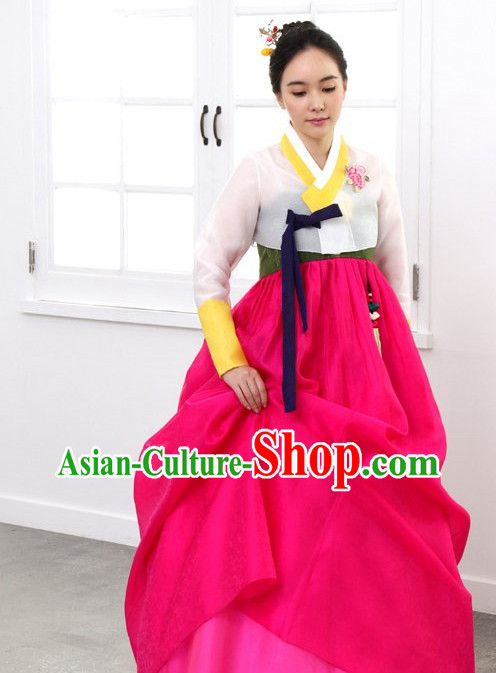Top Korean Traditional Hanbok Birthday Ceremonial Clothes Complete Set for Women