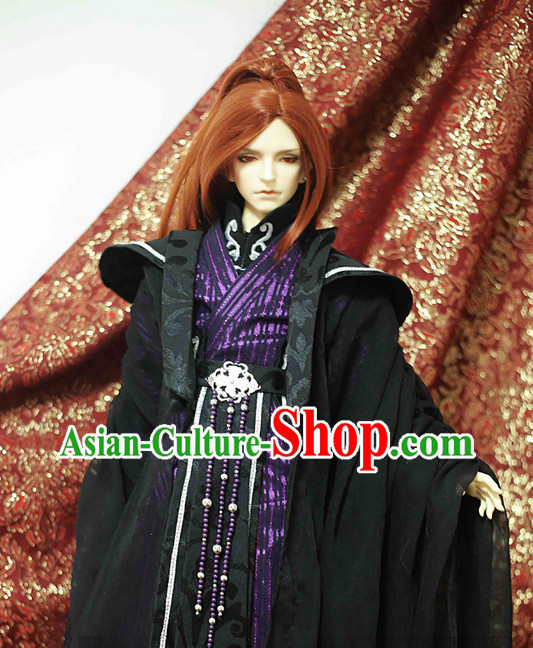 Chinese Costumes Traditional Clothing China Shop Hanfu Black Master Outfit for Men