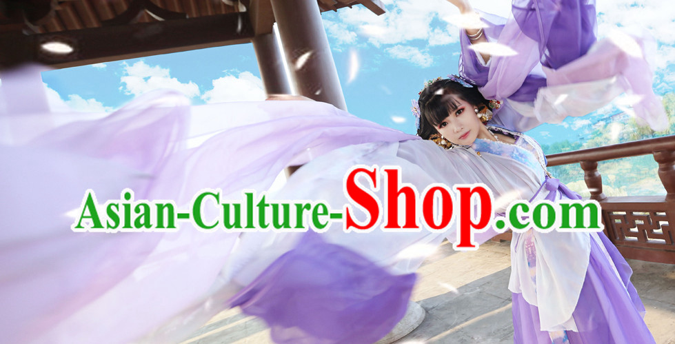 Chinese Costumes Traditional Clothing China Shop Purple Lady Classical Dance Costumes