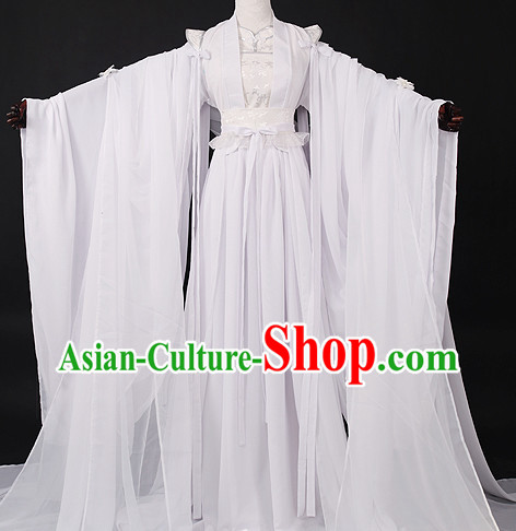 Chinese Pure White Prince Hanfu Cosplay Halloween Costumes Carnival Costumes for Men
