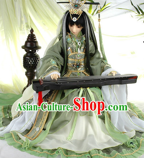 China Civilization Chinese Green Prince Clothing and Hair Jewelry Complete Set for Men