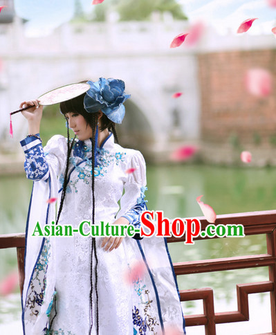 Asia Fashion Mandarin Collar Poet Cosplay Costumes Complete Set for Women