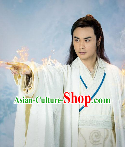 Asian Fashion Chinese Pure White Hanfu Clothing Complete Set