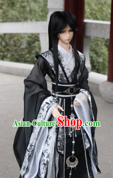 Asian Fashion Chinese Black Emperor Costumes Hanfu for Men