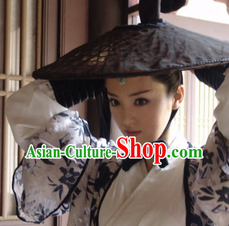 Asian Fashion Chinese Traditional Black Swordman Bamboo Hat for Men or Women
