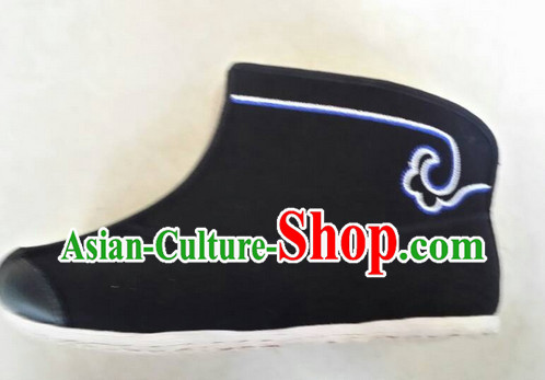 Chinese Traditional Kung Fu Black Short Boots