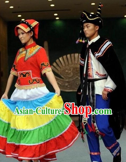 Oriental Clothing Chinese Yi Minority Traditional Ethnic Costumes of China