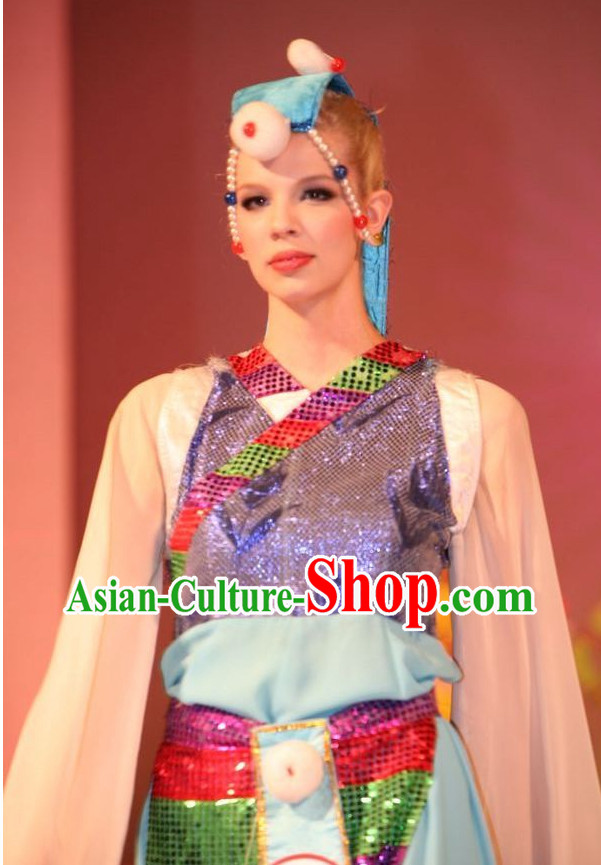 Oriental Clothing Chinese Tibetan Dance Costumes and Headdresses Cheap Dance Costumes online