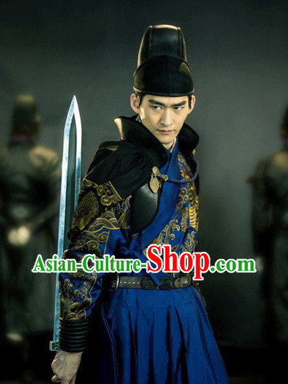 Chinese Ancient Style Guzhuang Black Bodygurad Hat for Men