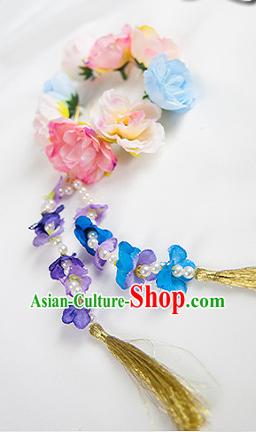 Chinese Traditional Flower Hair Fascinators Hair Slides Headpieces Hair Ornaments