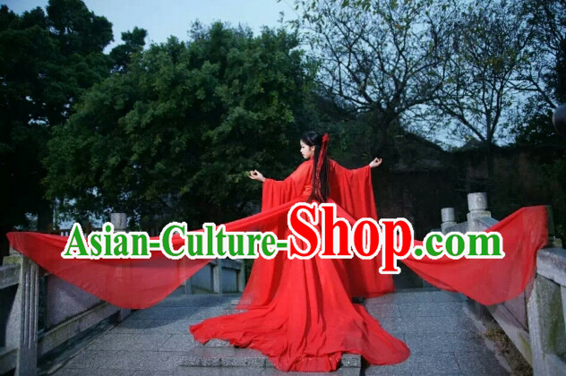 Asia Fashion Ancient China Culture Chinese Red Beauty Halloween Costumes and Headbands