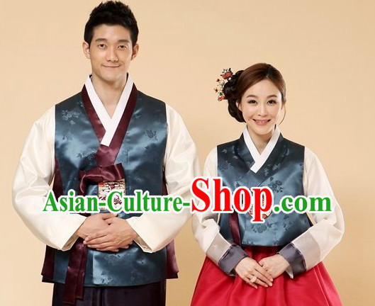 Traditional Korean Custom Made Couple Ceremonial Hanbok Complete Set