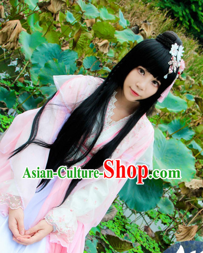 Chinese Traditional Fairy Costumes and Hair Accessories Complete Set
