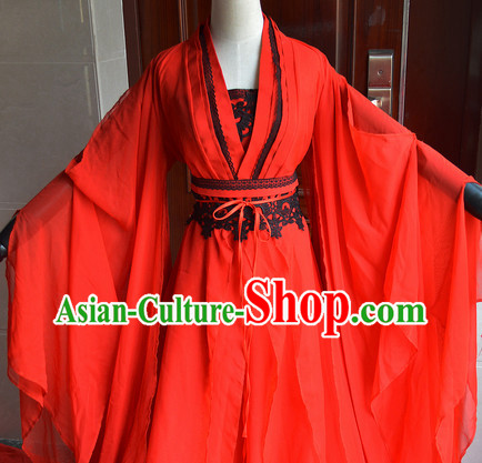 Chinese Ancient Red Wedding Dress Complete Set