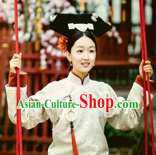 China Fashion Manchu Cheongsam Costumes Hair Accessories Full Set