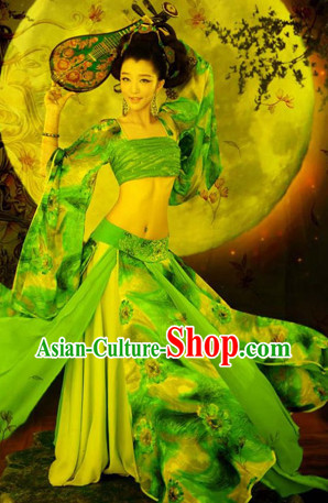 Chinese Classical Dancing Costumes and Hair Jewelry Complete Set