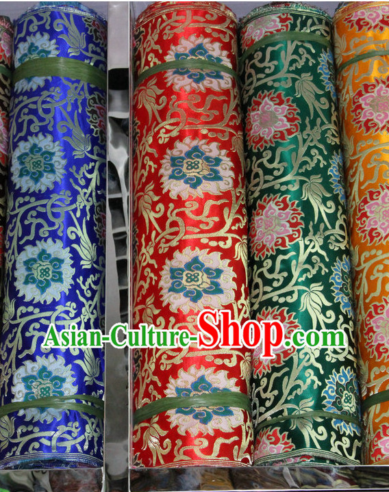 Tibetan Brocade Embroidered Fabric Dress Material