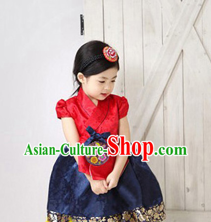 Korean Traditional Dress Kids Plus Size Dancing Clothing Complete Set