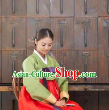 Korean Traditional Dresses Lady Plus Size Uniform Complete Set