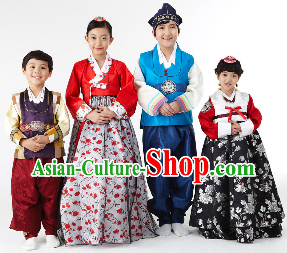 Korean National Costumes 4 Sets for Kids
