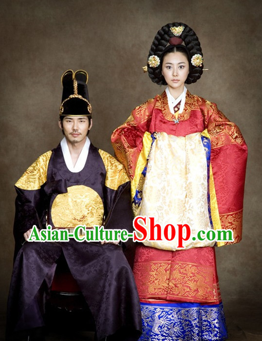 Traditional Korean Emperor and Empress Clothing 2 Complete Sets