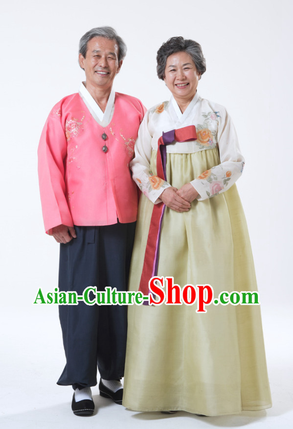 Korean Grandfather and Grandmother National Dress Costumes online Clothes Shopping 2 Sets