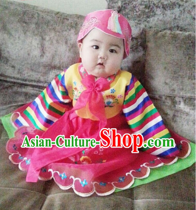 Korean Infant Birthday Traditional Clothes Hanbok Dress online Shopping Free Delivery Worldwide
