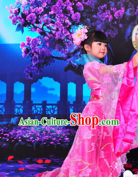 Chinese Traditional Princess Outfits and Hat Complete Set for Kids