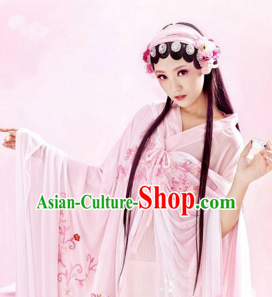 Chinese Traditional National Costume Hua Dan Dress and Headwear