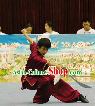 Top Kung Fu Costume Martial Arts Broadswords Combat Costumes Kickboxing Equipment Krav Maga Macho Apparel Karate Clothes Complete Set for Men