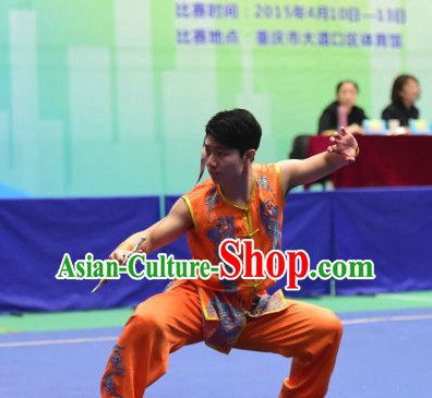 Top Chinese Wu Shu Kung Fu Sword Uniforms Kungfu Uniform Martial Arts Competition Costumes for Men