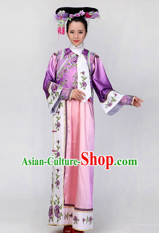 Chinese Qing Dynasty Style Classical Girls Dancewear Dance Costumes for Competition