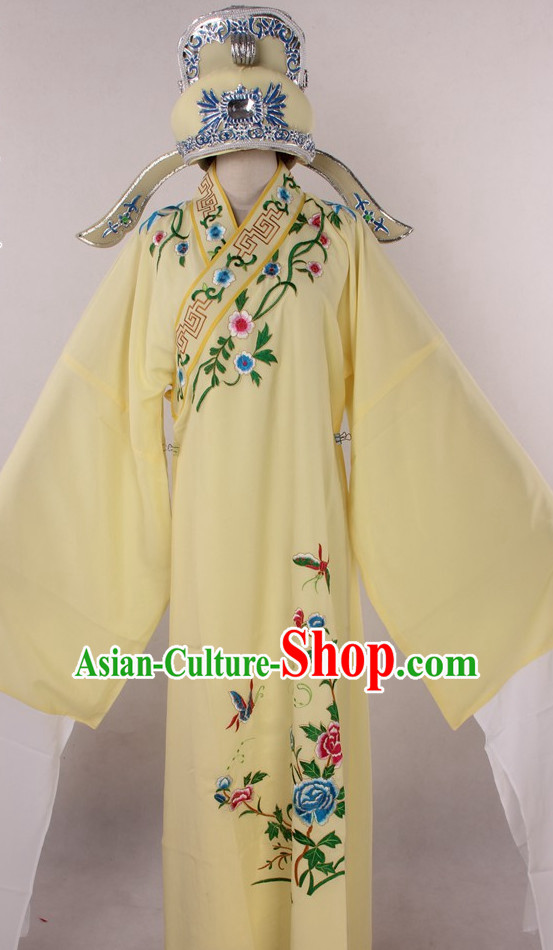 Chinese Culture Chinese Opera Costumes Chinese Cantonese Opera Beijing Opera Costumes Xiao Sheng Costume and Hat Complete Set for Men