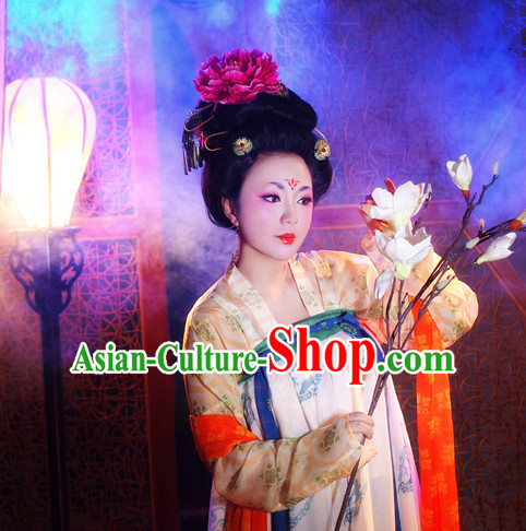 Chinese Tang Costumes and Headpieces Complete Set for Women