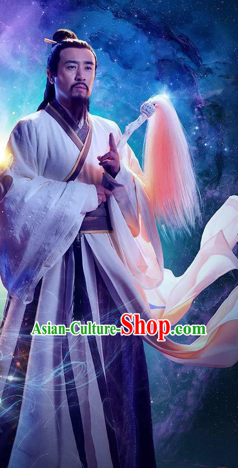Ancient Chinese Wise Men Traditional Male Clothing Complete Set