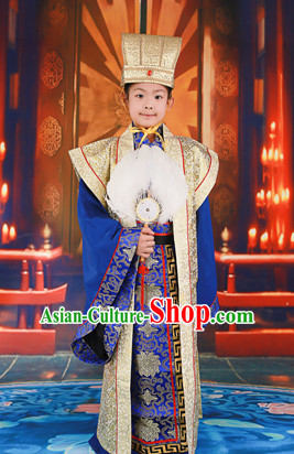 Ancient Chinese Prince Costumes and Hat for Kids