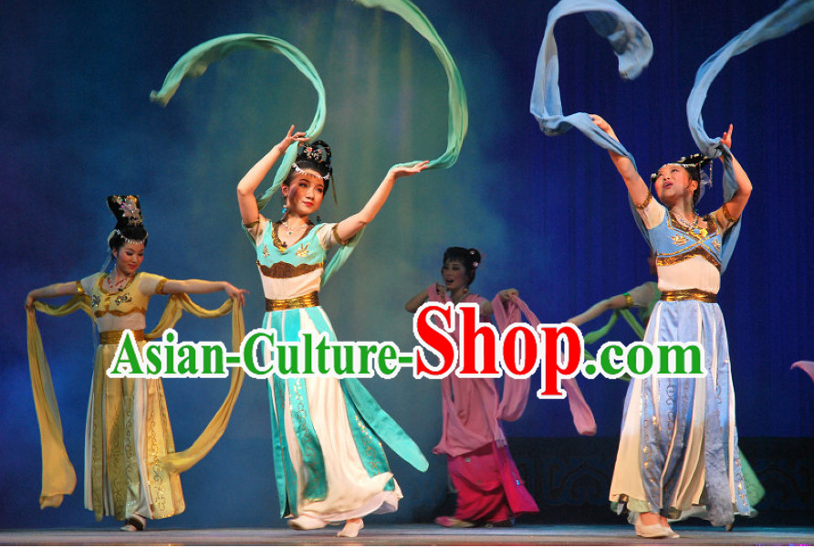 Chinese Classical Fairy Beijing Opera Silk Ribbon Dance Costumes