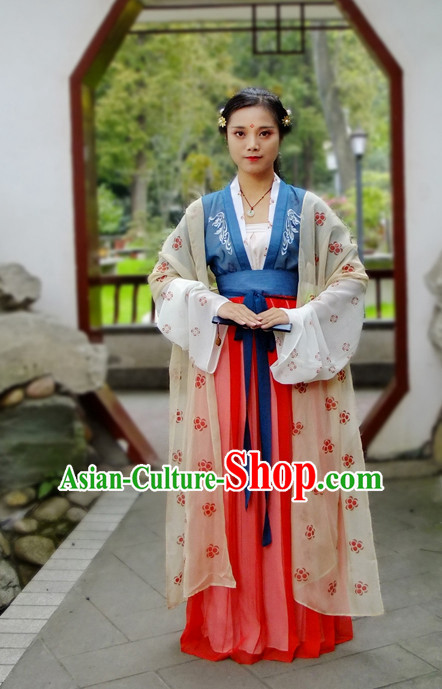 Chinese Ancient Tang Dynasty Hanfu Clothing Complete Set
