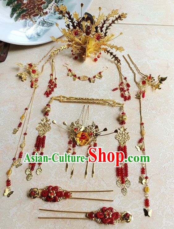 Traditional Chinese Handmade Bridal Hair Pieces Hair Accessories Hair Jewelry Set