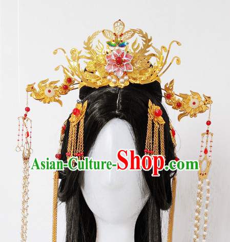 Chinese Ancient Royal Queen Empress Handmade Phoenix Hair Accessories Headwear Complete Set