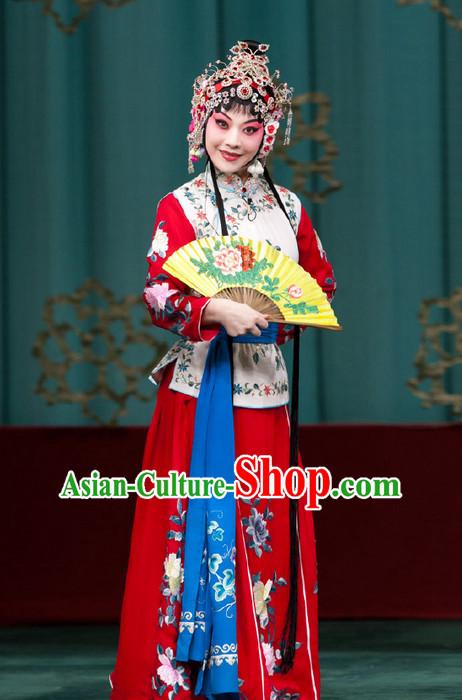 Chinese Traditional Beijing Opera Costumes and Headpieces Complete Set
