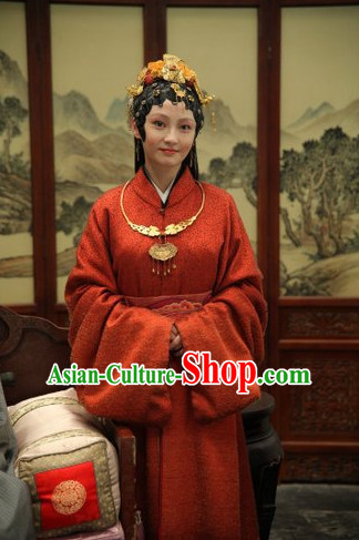 China Dream of Red Chamber Jia Baoyu Costume and Hair Jewelry Complete Set for Women
