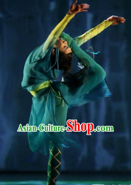 Green Chinese Classicial Dancewear Complete Set for Men