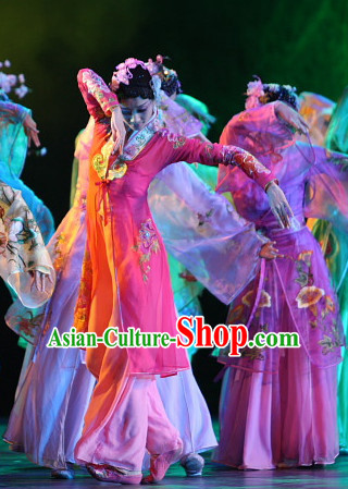 Chinese Classical Dancewear and Hair Accessories Complete Set