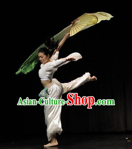 Beautiful Chinese Fan Dance Costumes Complete Set for Women