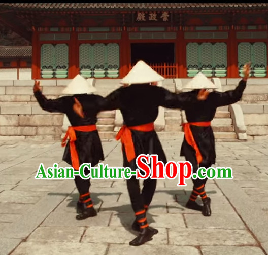 Awesome Dance Group Dancing Strawhats Costume and Strawhat Complete Set for Men