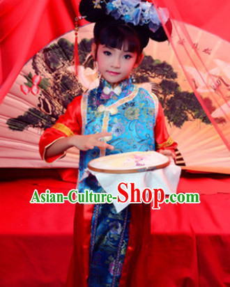Traditional Chinese Princess Costumes and Hat for Kids