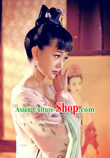 Handmade Chinese Palace Lady Wigs and Hair Accessories